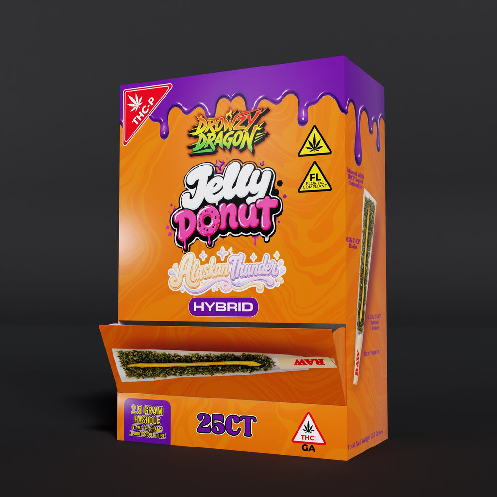 DROWZY DRAGON THCP JELLY DONUT PREROLLS I ALASKAN THUNDER