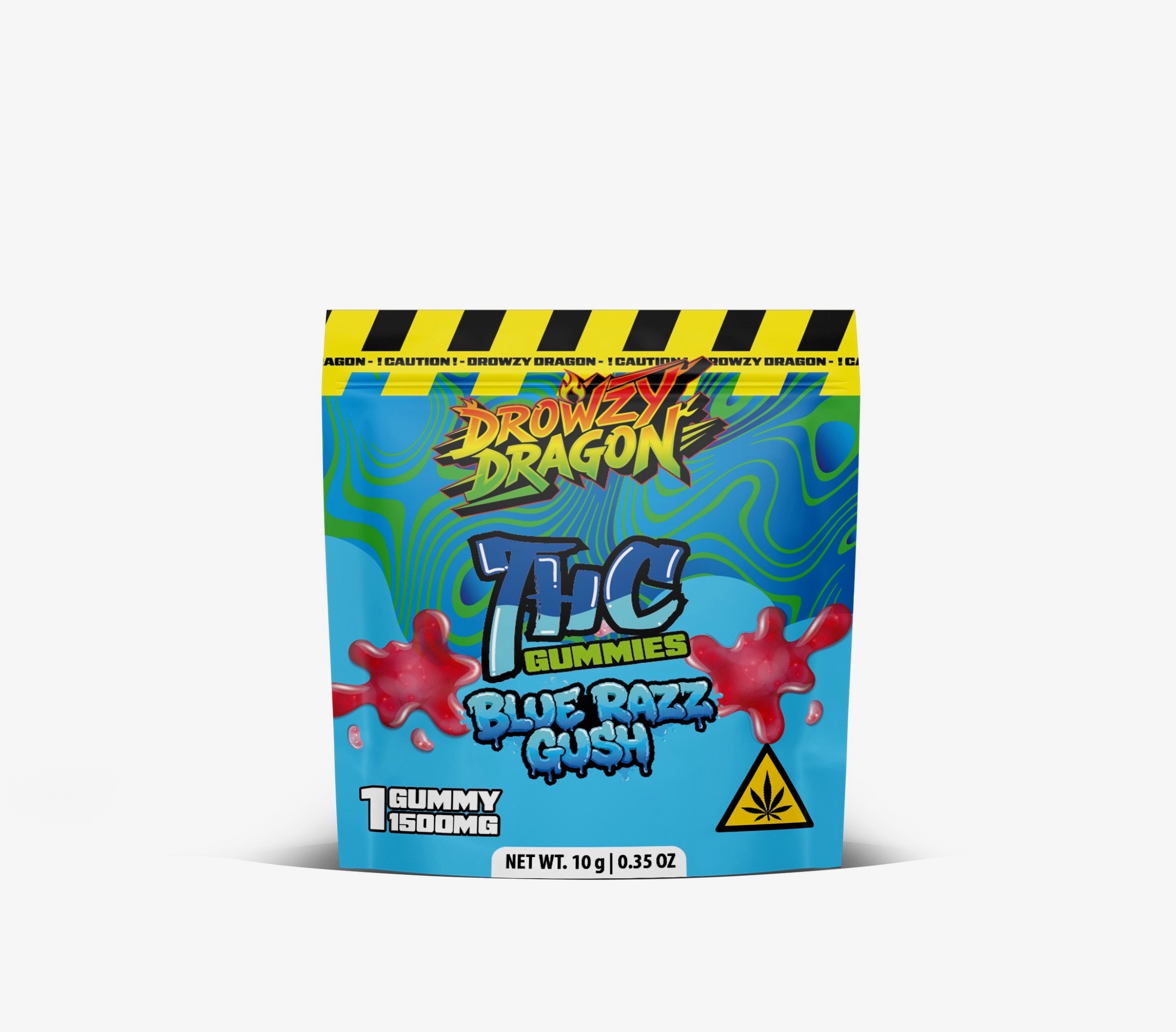 Drowzy Dragon THC Infused Gummies I 1500 MG PER PACK I Blue Razz Gush