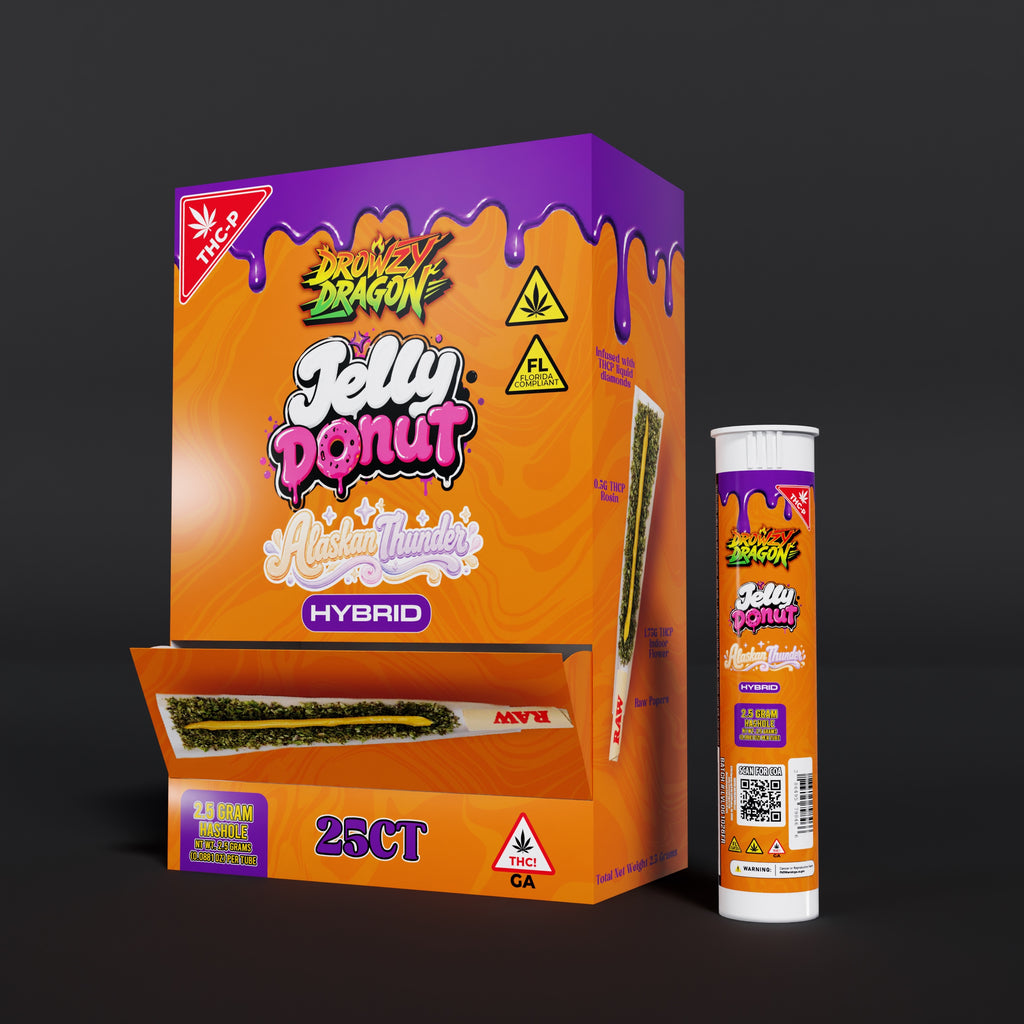 DROWZY DRAGON THCP JELLY DONUT PREROLLS I ALASKAN THUNDER