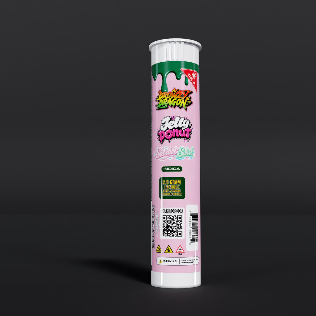 DROWZY DRAGON THCP JELLY DONUT PREROLLS I SHERBET SWIRL